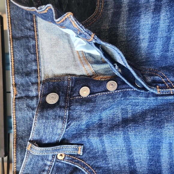 Levi's Dark Blue Distressed Jeans - Picture 13 of 16